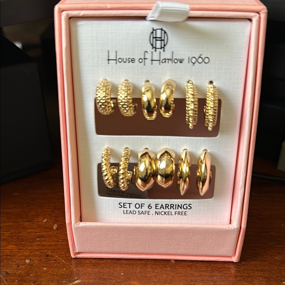 House of Harlow 1960 Textured Gold Earring Collection